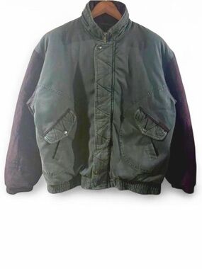 VTG Men's North Bay World-Travel Fleece-Lined Bomber Jacket Size Medium